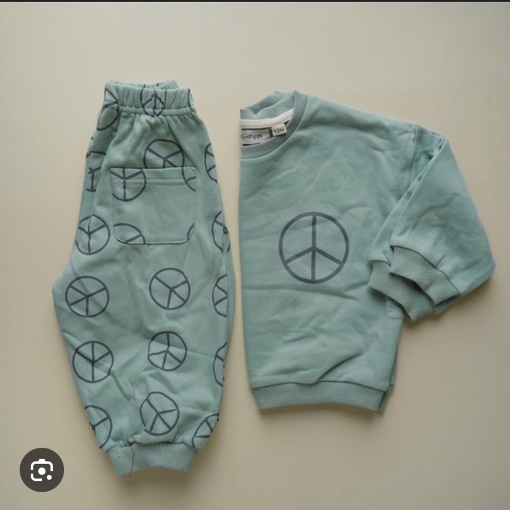 Indy & Pippa Peacd Kids Sweatshirt and Joggers Set - sage green